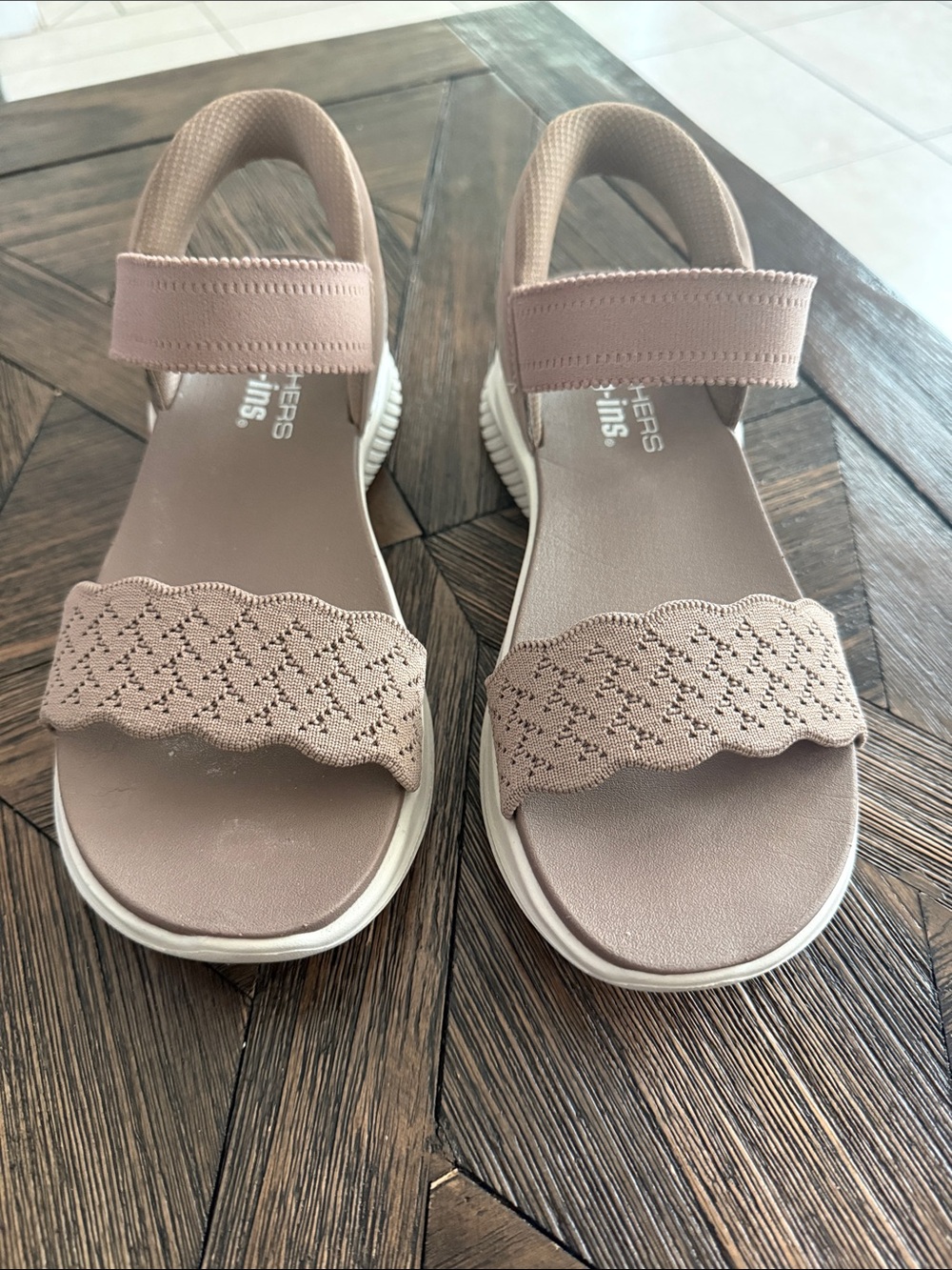 Skechers Hands Free Slip-ins Wilshire Blvd Simply Beloved Sandals Taupe Beige